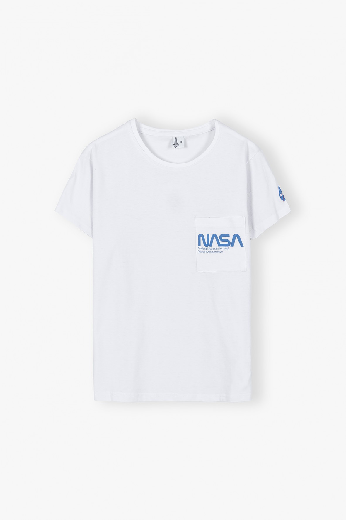 Bawełniany t-shirt damski Nasa- biały