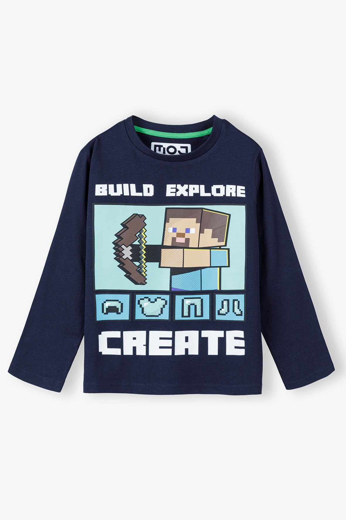 Bluzka chłopięca bawełniana granatowa Minecraft