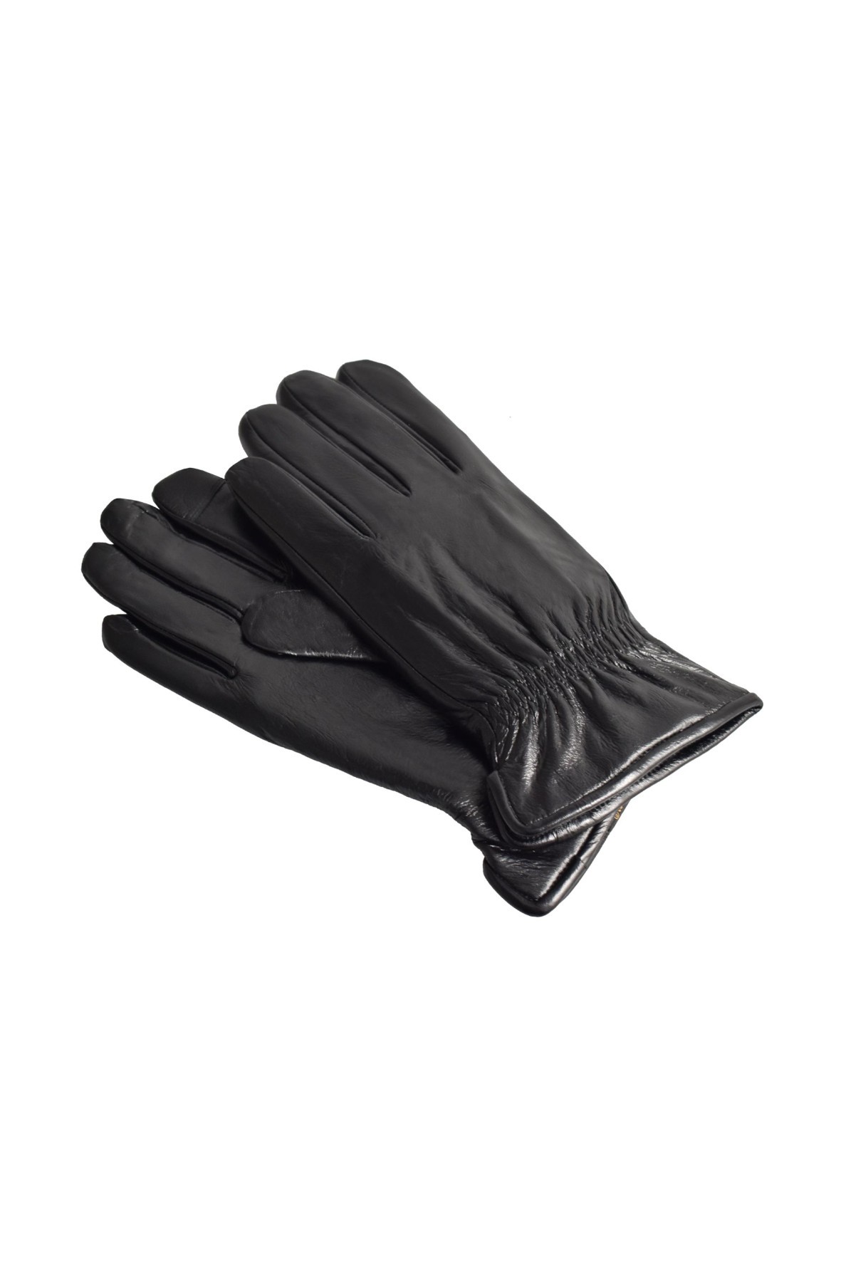 Rękawiczki męskie skórzane antybakteryjne - czarne