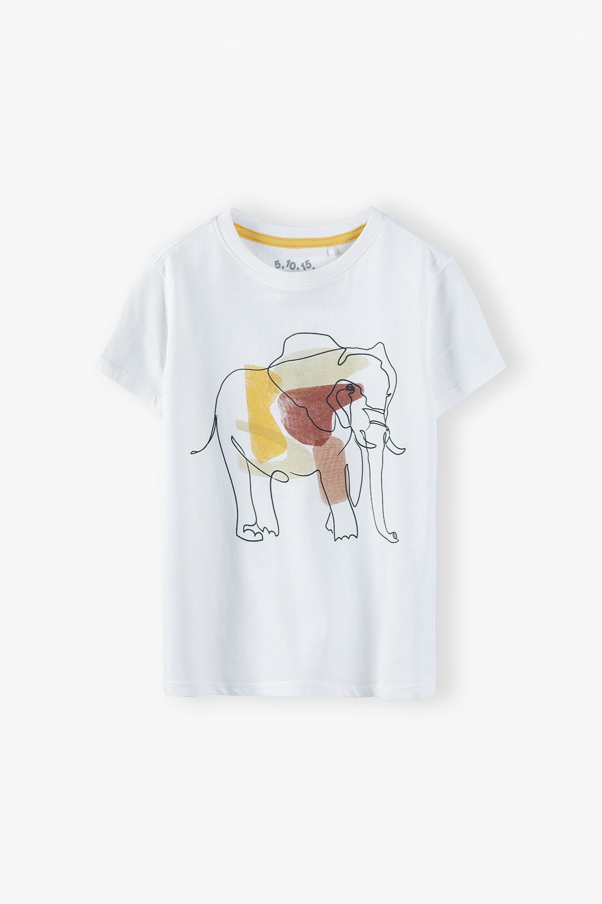 T-shirt chłopięcy w kolorze beżowym ze słoniem