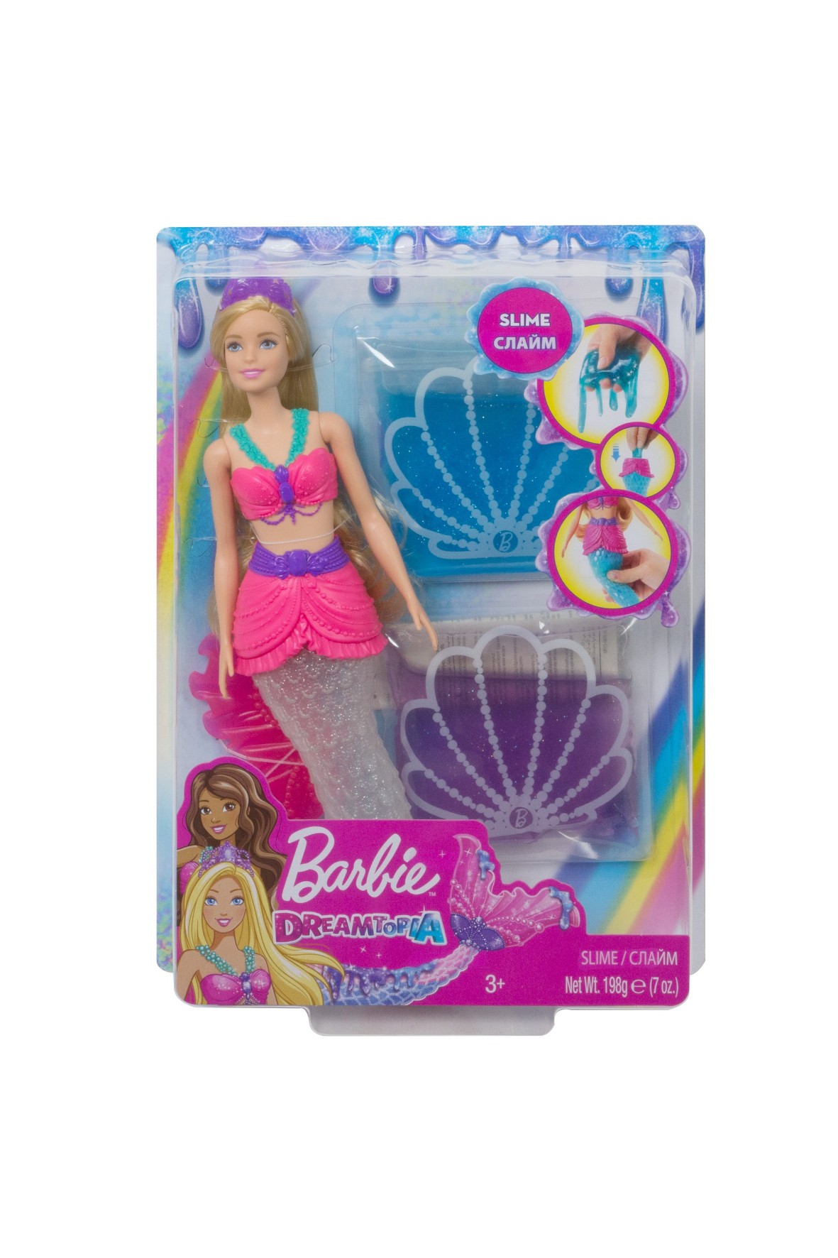 Barbie Syrena Brokatowy slime Lalka wiek 3+