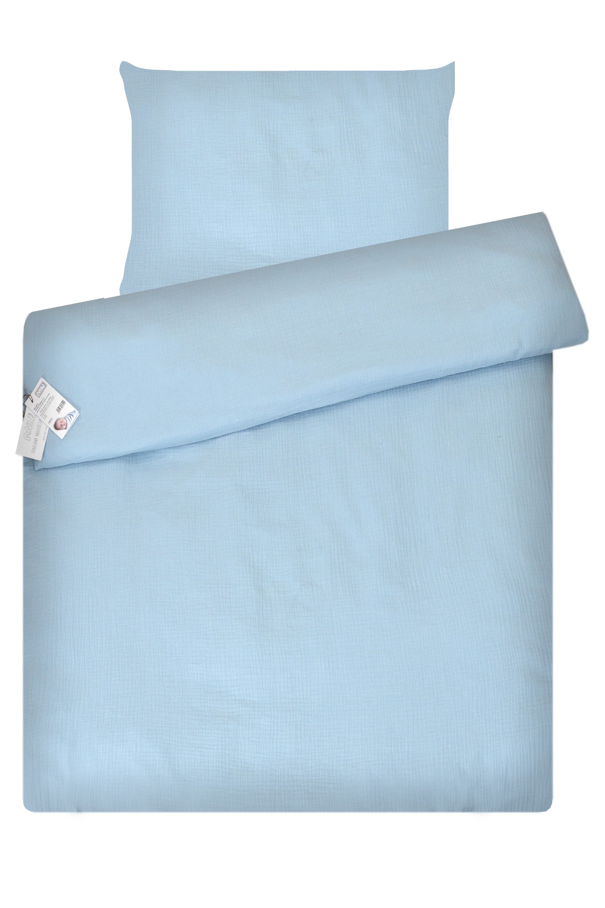 Niebieska pościel 2-elementowa do łóżeczka, 135x100cm + 60x40cm