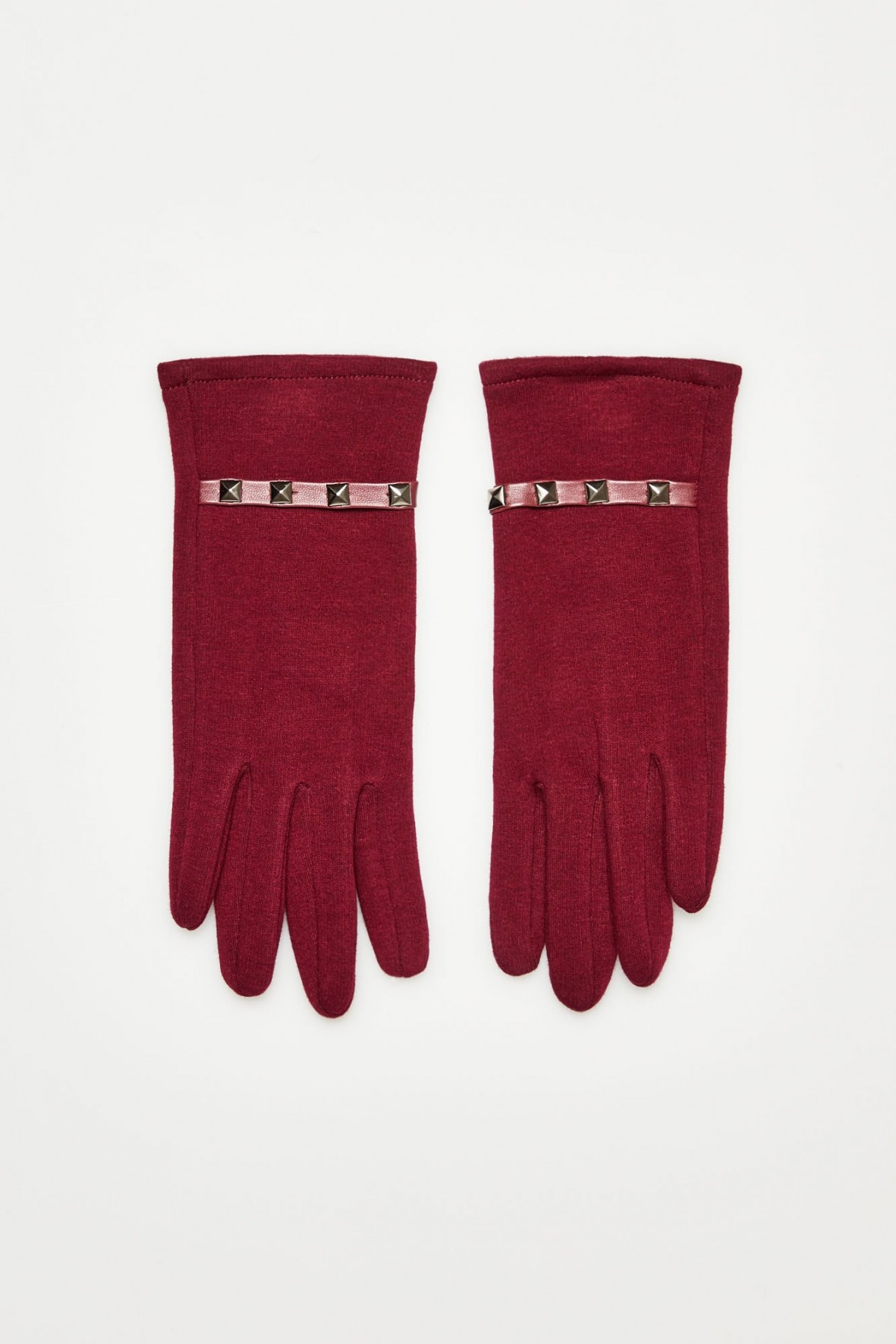 Rękawiczki damskie- dordowe z dżetami