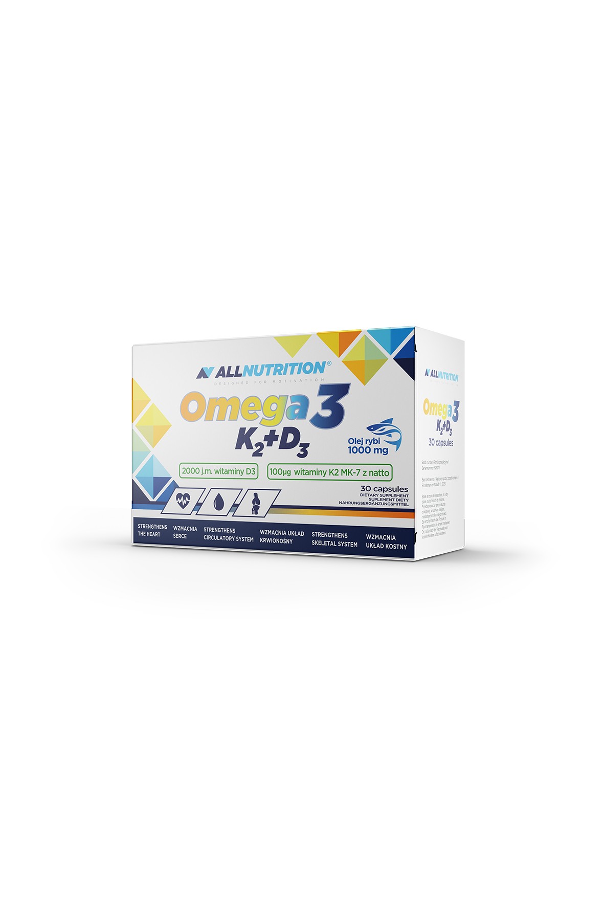 Suplementy diety - Allnutrition  Omega 3 D3 K2 -  30 kapsułek