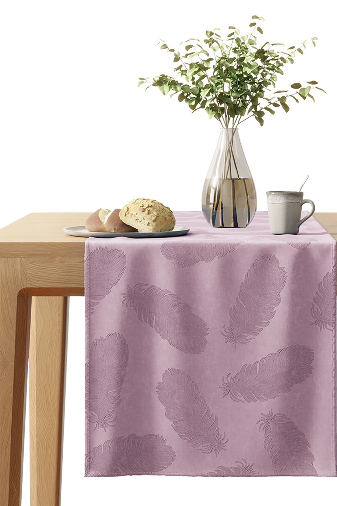 Bieżnik na stół Velvet pudrowy róż 40x140cm