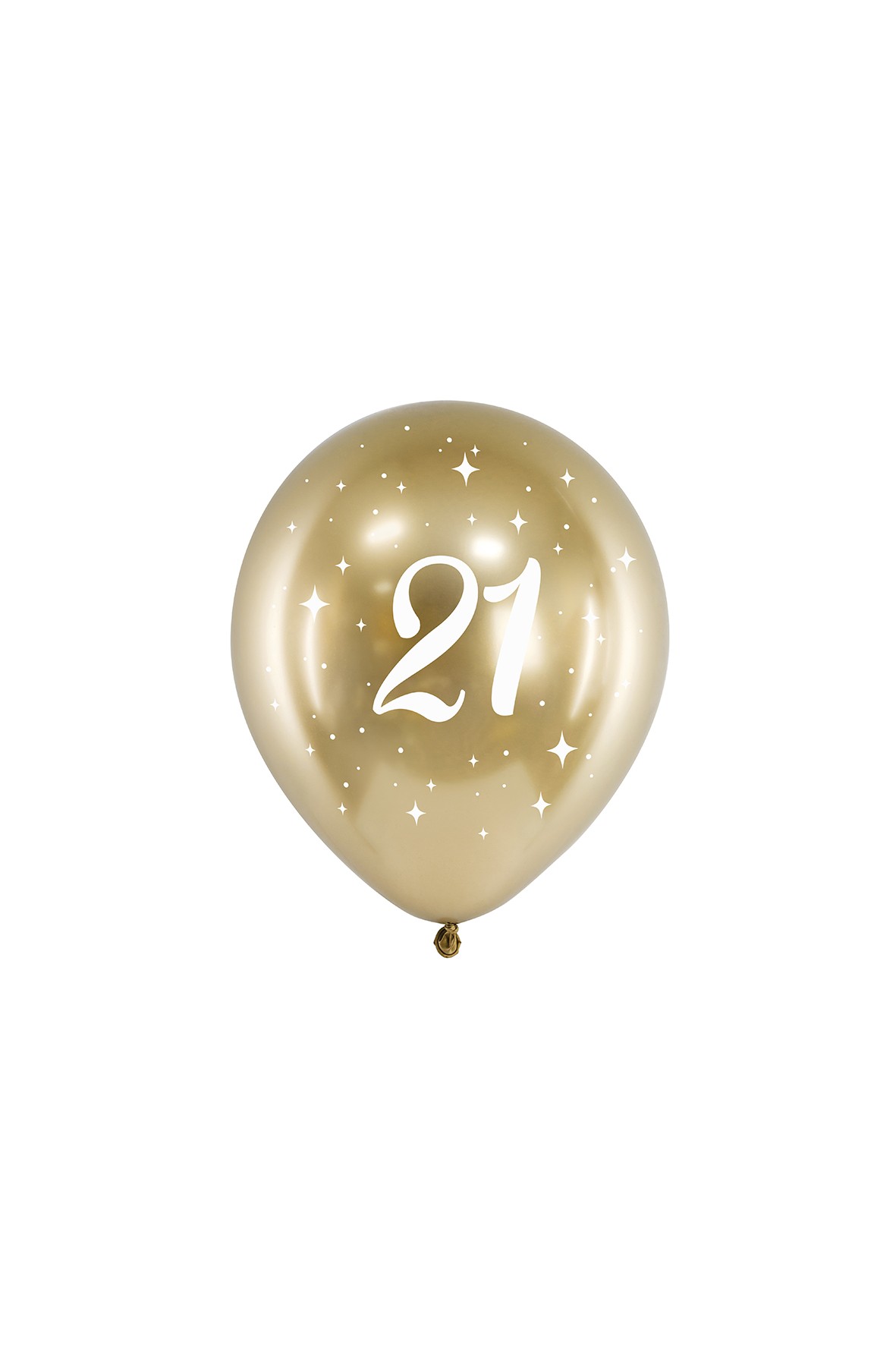 Balony Glossy "21" - złote 6szt