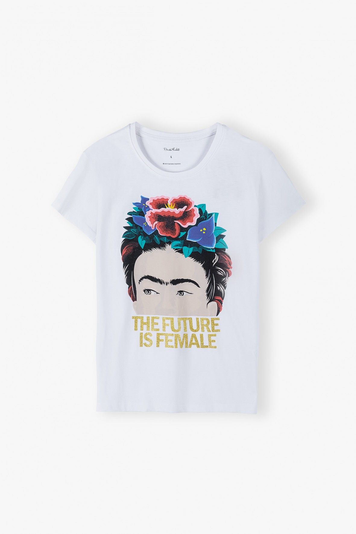 Bawełniany t-shirt damski Frida - biały