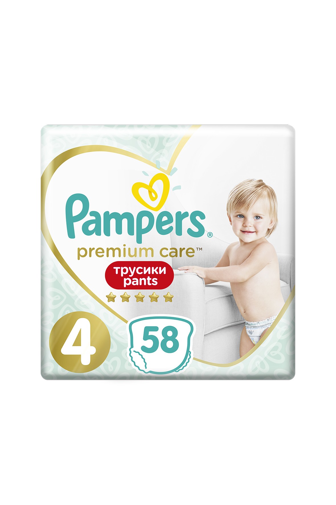 Pampers Premium Care Pants rozmiar4, 58 pieluchomajtek 9-15kg