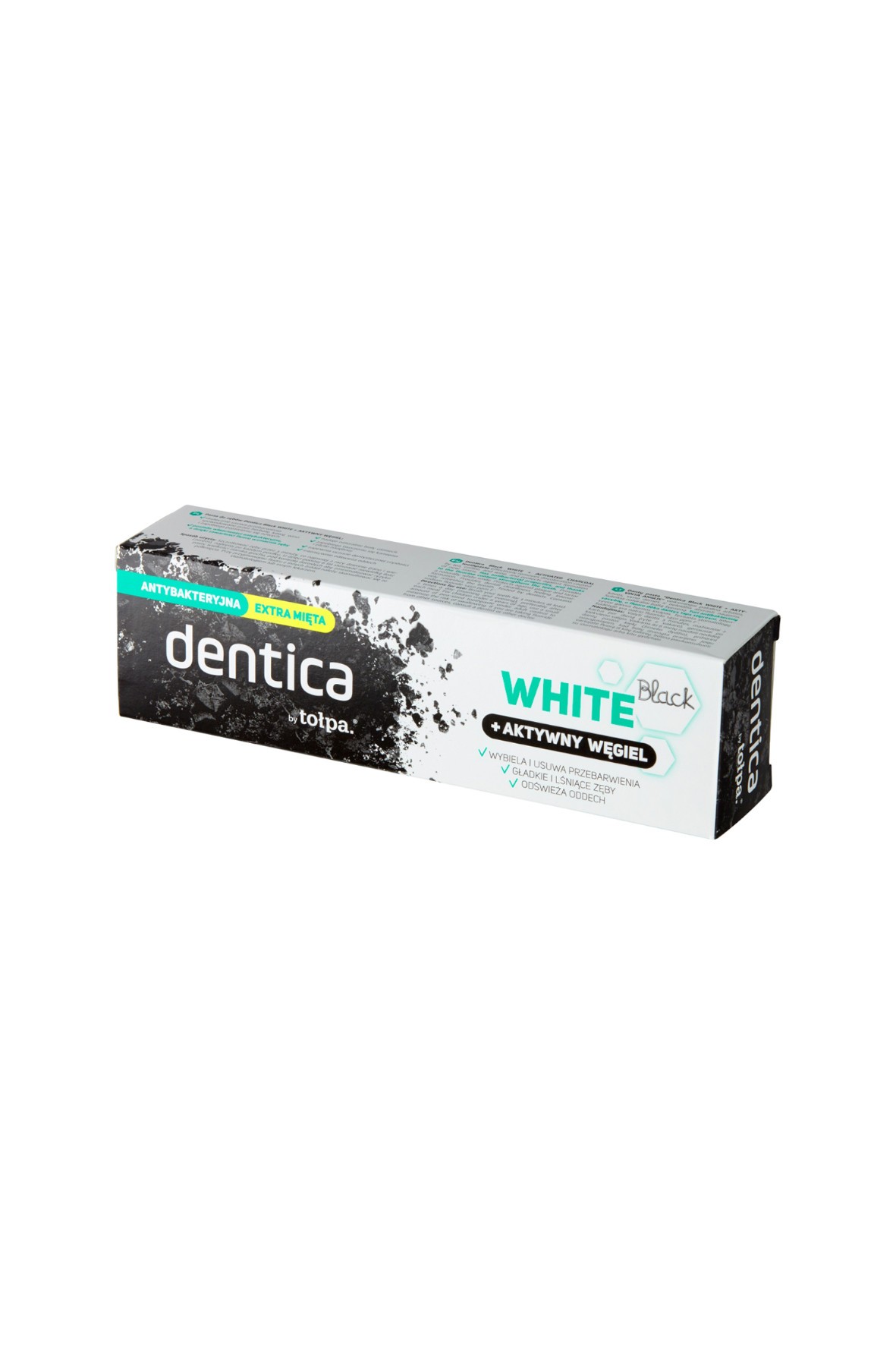 Dentica by tołpa pasta do zębów z aktywnym węglem - black white 75 ml 