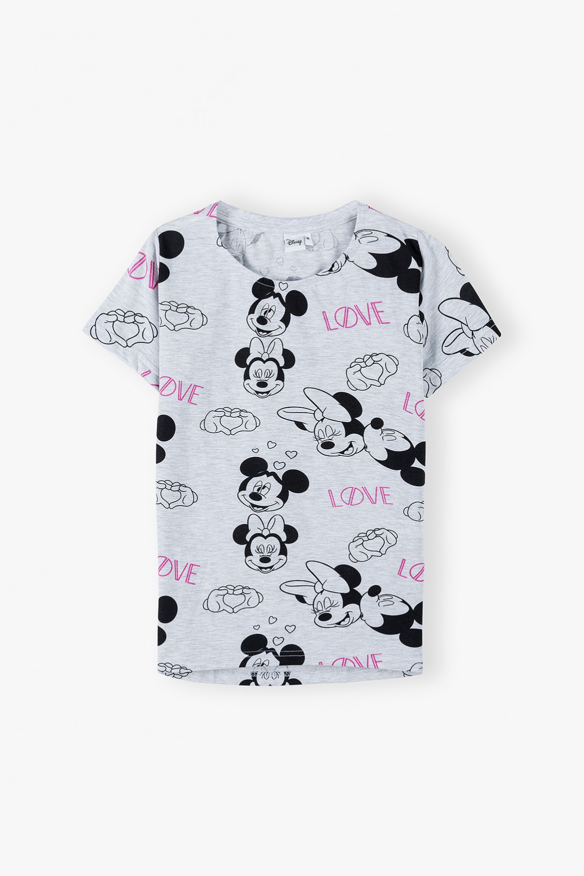 T-shirt damski do spania Mickey - szary 