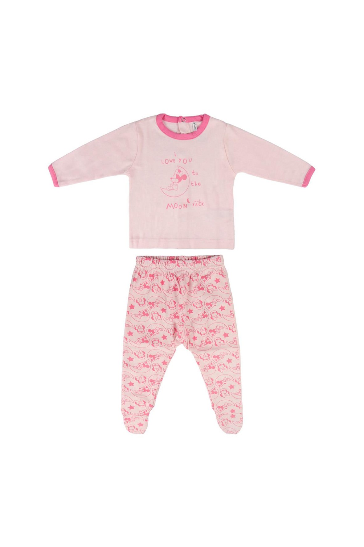 Zestaw niemowlęcy - bawełniana koszulka i spodenki  Minnie - różowy