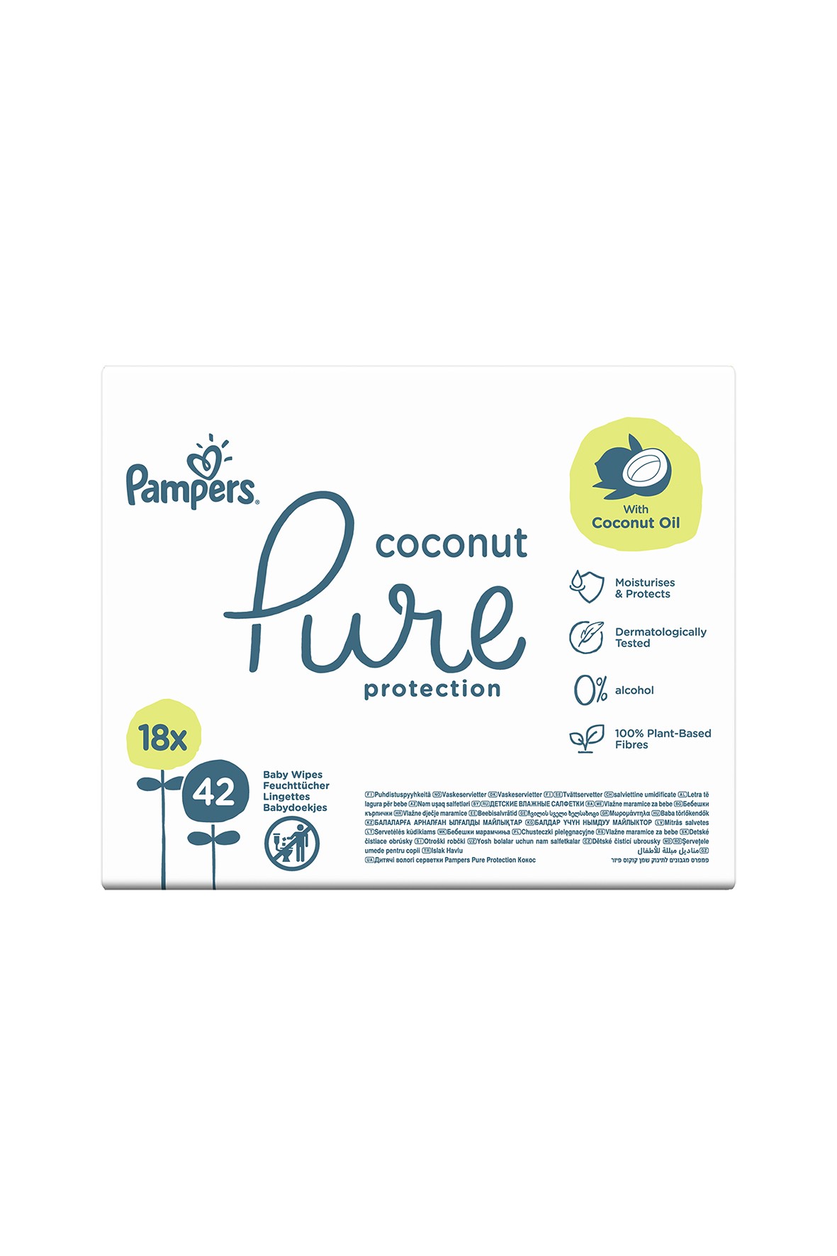 Pampers Coconut Pure Nawilżane Chusteczki dla dzieci 18x42szt.