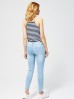 Jeansy damskie z metalicznym zdobieniem - niebieskie slim