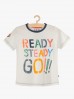 T-shirt chłopięcy z kolorowym napisem "Ready, steady, go!"