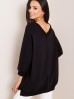 RUE PARIS Bluza damska oversize - czarna