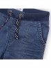 Jeansowe szorty chłopięce z wiązaniem - granatowe