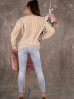 Sweter Merribel Etsaman Beige ażurowy - beżowy