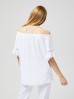 Bluzka damska koszulowa typu hiszpanka biała 