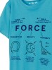 Bawełniany t-shirt chłopięcy - FORCE - niebieski