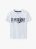 Bawełniany t-shirt chłopięcy biały z napisem- Playground