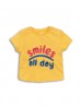 Żółty t-shirt dziewczęcy z napisem Smiles All Day