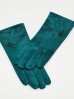 Długie stylowe rękawiczki damskie z zamszu - zielone