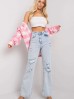 Jasnoniebieskie jeansy high waist z przetarciami