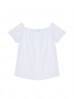 Bluzka damska koszulowa z ozdobnymi rękawami biała