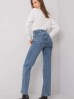 Niebieskie spodnie mom jeans