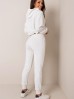 BASIC Komplet dresowy damski - bluza z kapturem i spodnie dresowe- ecru