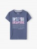 Bawełniany t-shirt dziewczęcy z nadrukiem - INSPIRE