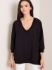 RUE PARIS Bluza damska oversize - czarna