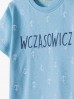 Dzianinowy T-shirt z napisem WCZASOWICZ