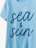 Dzianinowy T-shirt dziewczęcy - niebieski Sea & Sun