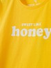 Żółty bawełniany t- shirt dziewczęcy z napisem - Sweet like honey