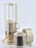 Komplet 4 porcelanowych filiżanek CHIC GOLD 250ml