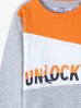 Bluza dresowa chłopięca z napisem -Unlock