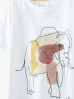 T-shirt chłopięcy w kolorze beżowym ze słoniem