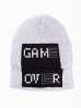 Czapka dzianinowa szara- Game Over