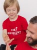 Czerwony t-shirt z napisem (nie) grzeczny