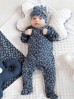 Bawełniany pajac niemowlęcy - granatowy 