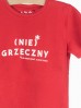 Czerwony t-shirt z napisem (nie) grzeczny