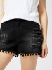 Szorty damskie jeansowe typu high waist czarne