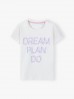 Bawełniany t-shirt dziewczęcy z napisem - DREAM PLAN DO