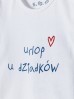 Bawełniany T-shirt z polskim napisem - Urlop u dziadków