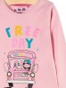 Bluzka dziewczęca z długim rękawem- różowa School Bus