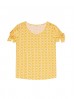 Bluzka damska koszulowa z wiązaniem przy rękawach żółta
