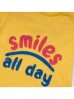 Żółty t-shirt dziewczęcy z napisem Smiles All Day