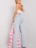 Jasnoniebieskie jeansy high waist z przetarciami