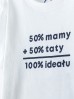 Bawełniany t-shirt chłopięcy z nadrukiem - 50% mamy 50% taty 100% ideału